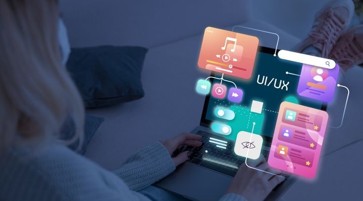 Software development company specialist working on UI/UX design for an intuitive and user-friendly digital product interface.